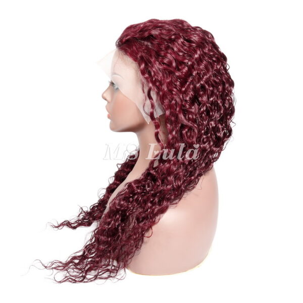 Burgundy Color #99j Human Hair Water Wave 13X4 Lace Front Wigs - Image 6